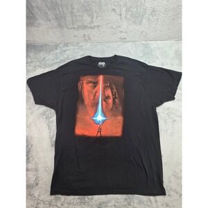 Star Wars The Last Jedi Shirt Mens XXL Black Luke Skywalker Kylo Ren Mad Engine